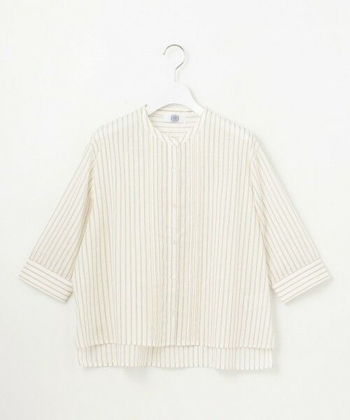 L size ONWARD(大きいサイズ) / エルサイズオンワード カットソー | 【洗える】シアーピンストライプ ブラウスライク カットソー | 詳細3