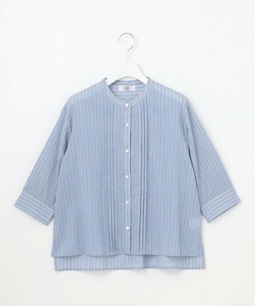 L size ONWARD(大きいサイズ) / エルサイズオンワード カットソー | 【洗える】シアーピンストライプ ブラウスライク カットソー | 詳細9