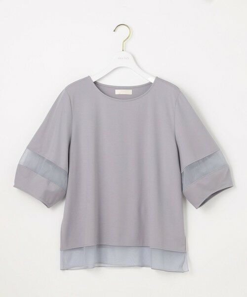 L size ONWARD(大きいサイズ) / エルサイズオンワード カットソー | 【洗える】シアーコンビ プルオーバー | 詳細14