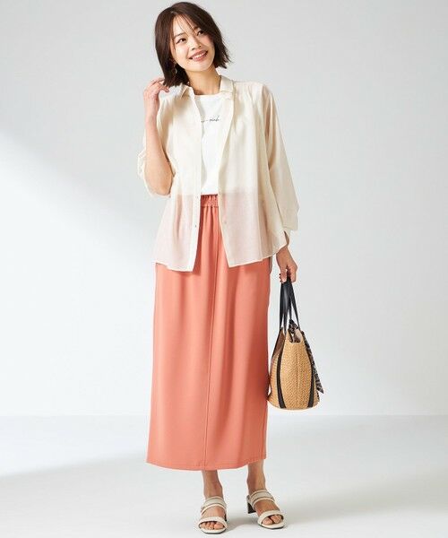 L size ONWARD(大きいサイズ) / エルサイズオンワード カットソー | 【洗える】ノースリーブロゴ Tシャツ | 詳細9