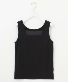 L size ONWARD(大きいサイズ) / エルサイズオンワード タンクトップ | 【洗える】シアーコンビスクエアネック タンクトップ