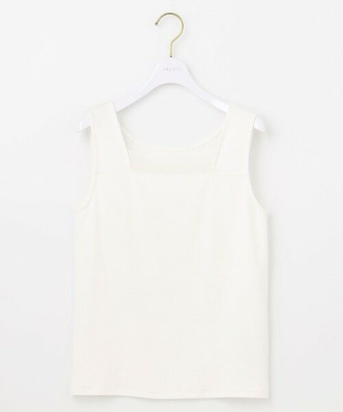 L size ONWARD(大きいサイズ) / エルサイズオンワード タンクトップ | 【洗える】シアーコンビスクエアネック タンクトップ | 詳細11