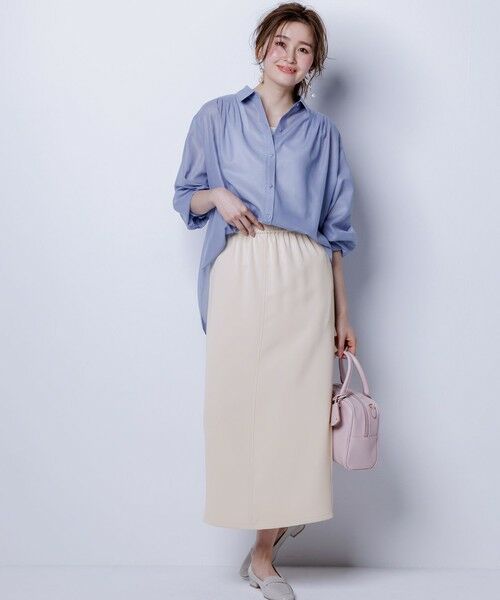 L size ONWARD(大きいサイズ) / エルサイズオンワード タンクトップ | 【洗える】シアーコンビスクエアネック タンクトップ | 詳細6