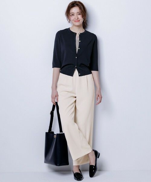 L size ONWARD(大きいサイズ) / エルサイズオンワード タンクトップ | 【洗える】シアーコンビスクエアネック タンクトップ | 詳細12