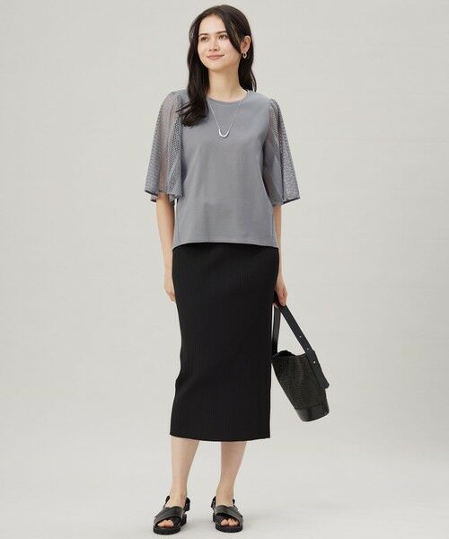 L size ONWARD(大きいサイズ) / エルサイズオンワード カットソー | 【洗える】レースエッジフレアスリーブ トップス | 詳細9