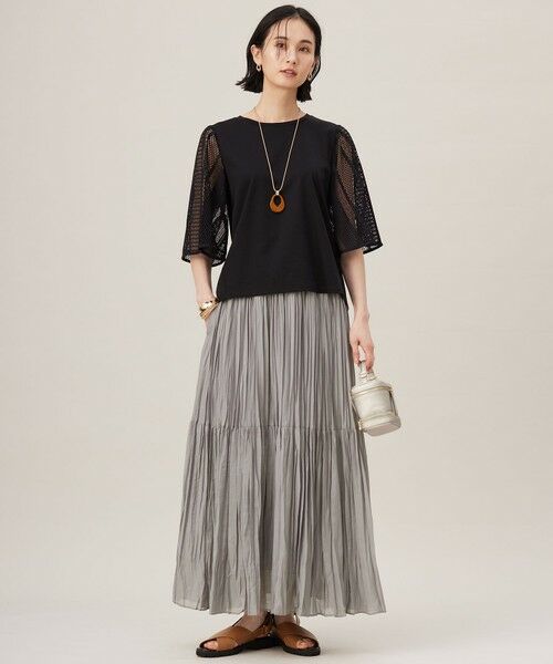 L size ONWARD(大きいサイズ) / エルサイズオンワード カットソー | 【洗える】レースエッジフレアスリーブ トップス | 詳細14