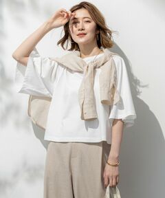 L size ONWARD(大きいサイズ) / エルサイズオンワード カットソー | 【洗える】ハイエンド フレアスリーブ Tシャツ