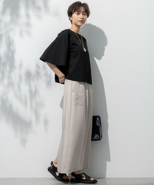 L size ONWARD(大きいサイズ) / エルサイズオンワード カットソー | 【洗える】ハイエンド フレアスリーブ Tシャツ | 詳細3