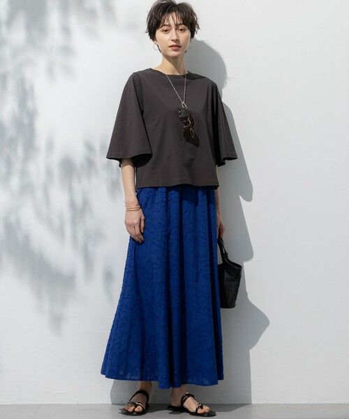 L size ONWARD(大きいサイズ) / エルサイズオンワード カットソー | 【洗える】ハイエンド フレアスリーブ Tシャツ | 詳細6