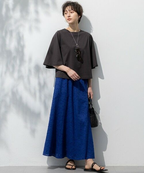 L size ONWARD(大きいサイズ) / エルサイズオンワード カットソー | 【洗える】ハイエンド フレアスリーブ Tシャツ | 詳細7