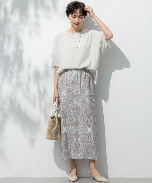 L size ONWARD(大きいサイズ) / エルサイズオンワード カットソー | 【吸水速乾/UVカット/接触冷感】ストレッチジョーゼット ランタンスリーブ カットソー | 詳細4