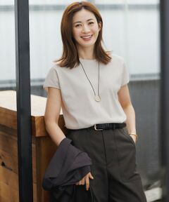 L size ONWARD(大きいサイズ) / エルサイズオンワード カットソー | 【汗じみ防止/速乾性】フレンチスリーブ  IT Tシャツ