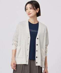 L size ONWARD(大きいサイズ) / エルサイズオンワード カーディガン・ボレロ | 【洗える】Vis/Peスパーク ニット カーディガン