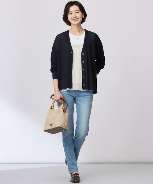 L size ONWARD(大きいサイズ) / エルサイズオンワード カーディガン・ボレロ | 【洗える】Vis/Peスパーク ニット カーディガン | 詳細12