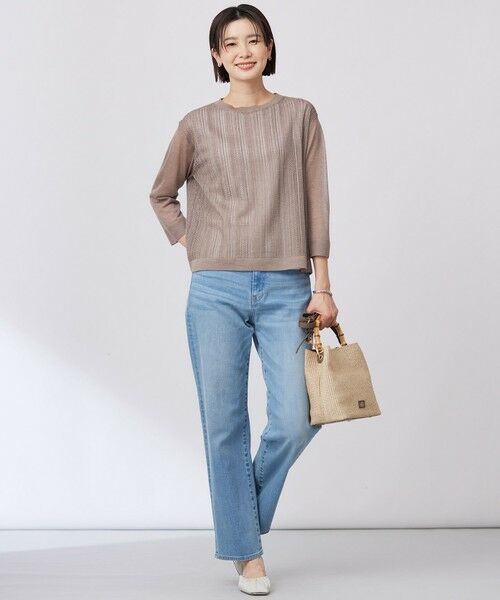 L size ONWARD(大きいサイズ) / エルサイズオンワード ニット・セーター | 【WEB限定カラーあり・洗える】Vis/Peスパーク シアー ニット | 詳細4