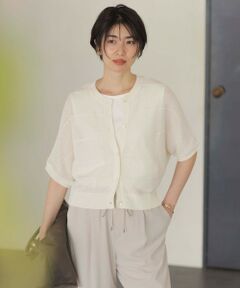 L size ONWARD(大きいサイズ) / エルサイズオンワード カーディガン・ボレロ | 【洗える】PATTERN MESH ドルマンスリーブ カーディガン