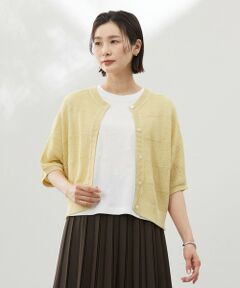 L size ONWARD(大きいサイズ) / エルサイズオンワード カーディガン・ボレロ | 【洗える】PATTERN MESH ドルマンスリーブ カーディガン