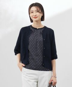 L size ONWARD(大きいサイズ) / エルサイズオンワード カーディガン・ボレロ | 【洗える】PATTERN MESH ドルマンスリーブ カーディガン