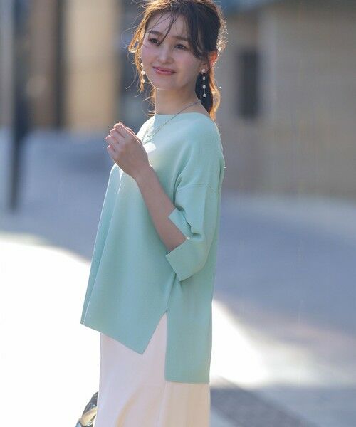 L size ONWARD(大きいサイズ) / エルサイズオンワード ニット・セーター | 【接触冷感・UVカット・洗える】ビューティクールボートネック プルオーバー | 詳細2