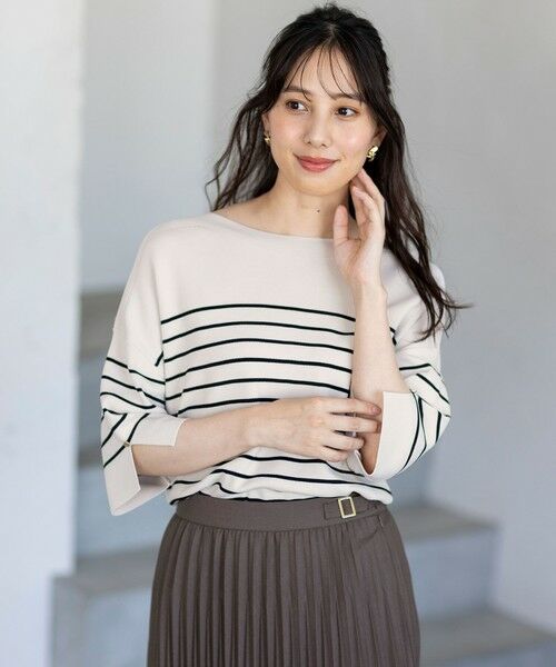 L size ONWARD(大きいサイズ) / エルサイズオンワード ニット・セーター | 【接触冷感・UVカット・洗える】ビューティクールボートネック プルオーバー | 詳細21