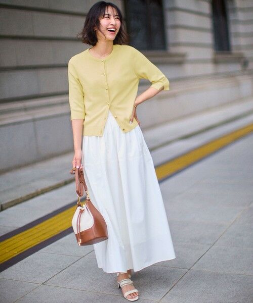 L size ONWARD(大きいサイズ) / エルサイズオンワード カーディガン・ボレロ | 【接触冷感・UVカット・洗える】ハーフスリーブ カーディガン | 詳細1