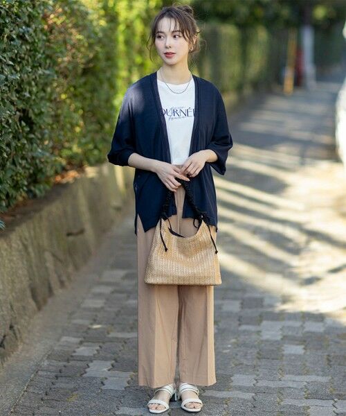 L size ONWARD(大きいサイズ) / エルサイズオンワード カーディガン・ボレロ | 【接触冷感・UVケア・洗える】着流し カーディガン | 詳細7