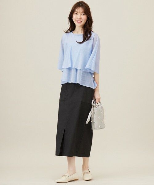 L size ONWARD(大きいサイズ) / エルサイズオンワード ニット・セーター | 【洗える】フリルシアー ニット | 詳細7