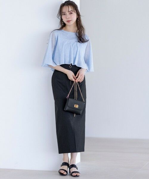 L size ONWARD(大きいサイズ) / エルサイズオンワード ニット・セーター | 【洗える】フリルシアー ニット | 詳細5