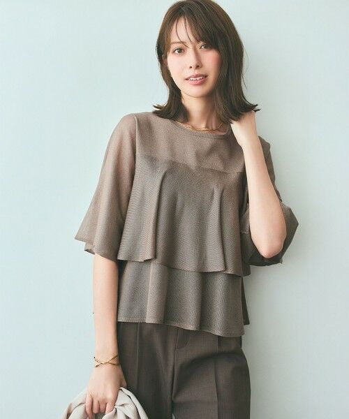 L size ONWARD(大きいサイズ) / エルサイズオンワード ニット・セーター | 【洗える】フリルシアー ニット | 詳細16