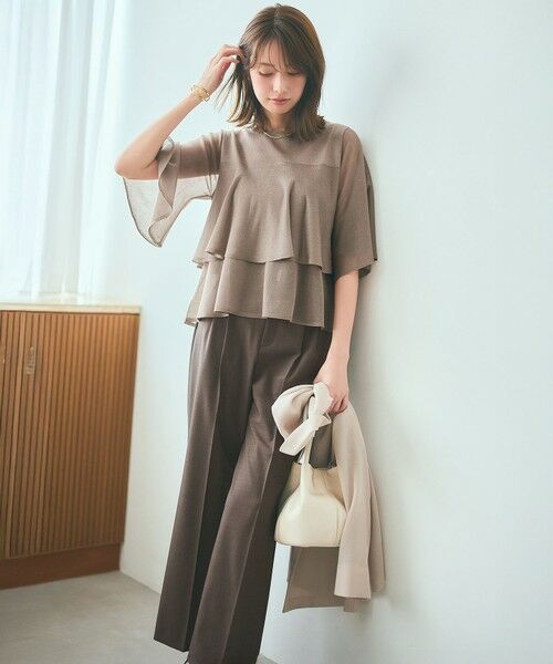 L size ONWARD(大きいサイズ) / エルサイズオンワード ニット・セーター | 【洗える】フリルシアー ニット | 詳細17