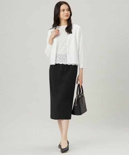 L size ONWARD(大きいサイズ) / エルサイズオンワード ニット・セーター | 【洗える】クレープストレッチレースコンビ ニット | 詳細3