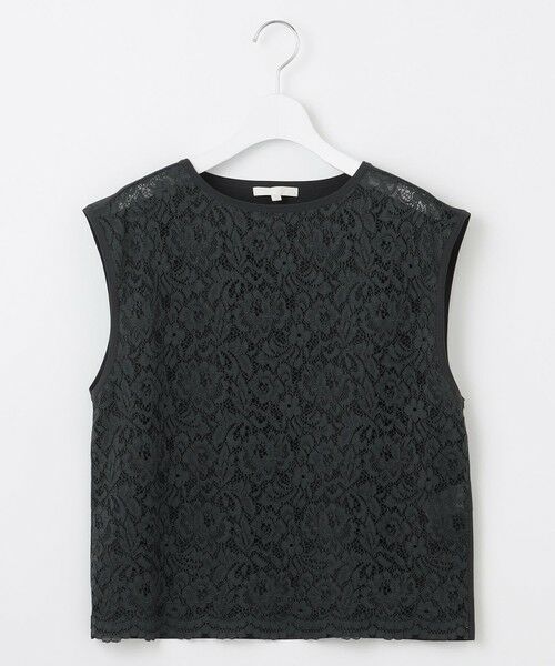 L size ONWARD(大きいサイズ) / エルサイズオンワード ニット・セーター | 【洗える】クレープストレッチレースコンビ ニット | 詳細6