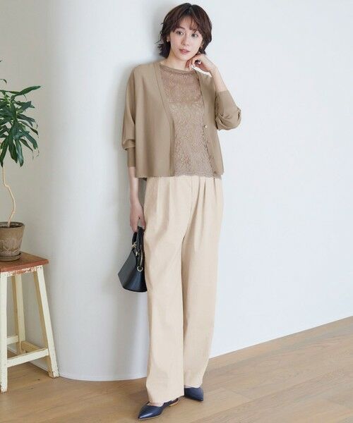 L size ONWARD(大きいサイズ) / エルサイズオンワード ニット・セーター | 【洗える】クレープストレッチレースコンビ ニット | 詳細12