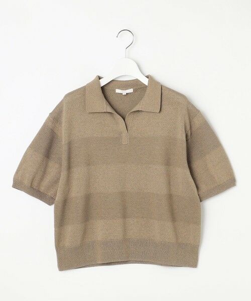 L size ONWARD(大きいサイズ) / エルサイズオンワード ニット・セーター | 【洗える】ペーパーブレンドスキッパーポロ ニット | 詳細4