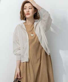 L size ONWARD(大きいサイズ) / エルサイズオンワード パーカー | 【洗える】シャイニーシアー ニット パーカー