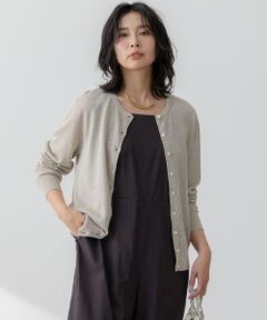 L size ONWARD(大きいサイズ) / エルサイズオンワード カーディガン・ボレロ | 【Oggi6月号掲載】ピュアリネンハイゲージ カーディガン