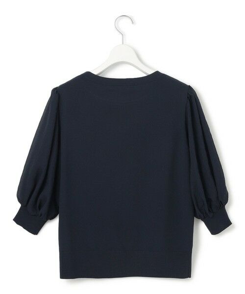 L size ONWARD(大きいサイズ) / エルサイズオンワード ニット・セーター | 【洗える】シアーチェッククロスコンビ ニット | 詳細8