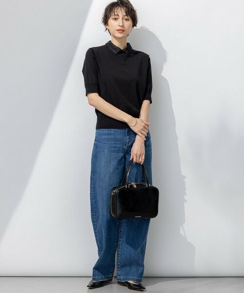 L size ONWARD(大きいサイズ) / エルサイズオンワード ニット・セーター | 【洗える】Brocheチェック レース付け襟 ニット | 詳細2