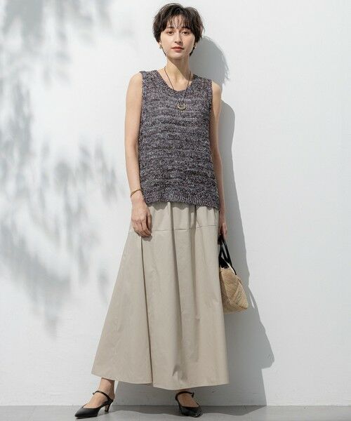 L size ONWARD(大きいサイズ) / エルサイズオンワード ニット・セーター | 【洗える】テープミックススカシ ノースリーブ ニット | 詳細5