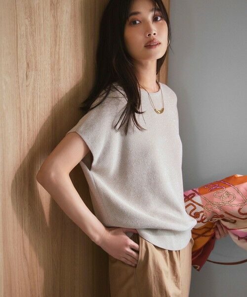 L size ONWARD(大きいサイズ) / エルサイズオンワード ニット・セーター | 【洗える】コットンアセテート オーバーサイズ ニット | 詳細8