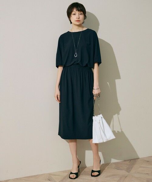 L size ONWARD(大きいサイズ) / エルサイズオンワード ロング・マキシ丈ワンピース | 【UVカット・接触冷感・速乾】マットスキューバ  ワンピース | 詳細12