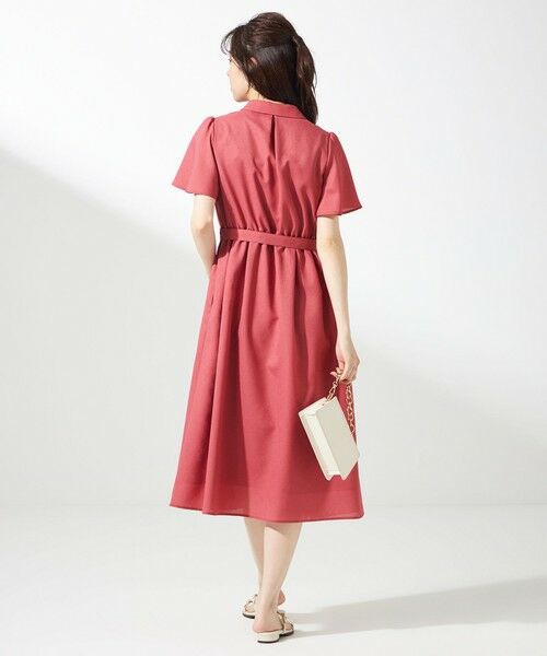 L size ONWARD(大きいサイズ) / エルサイズオンワード ロング・マキシ丈ワンピース | 【接触冷感・UVカット・速乾】スムージーポリエステル シャツワンピース | 詳細3