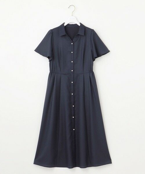 L size ONWARD(大きいサイズ) / エルサイズオンワード ロング・マキシ丈ワンピース | 【接触冷感・UVカット・速乾】スムージーポリエステル シャツワンピース | 詳細19