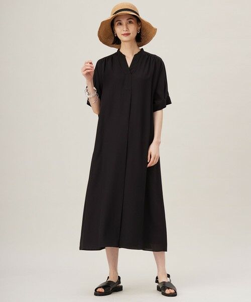 L size ONWARD(大きいサイズ) / エルサイズオンワード ミニ丈・ひざ丈ワンピース | 【接触冷感・UVケア・抗菌防臭・洗える】リヨセルポプリンシャツ ワンピース | 詳細5