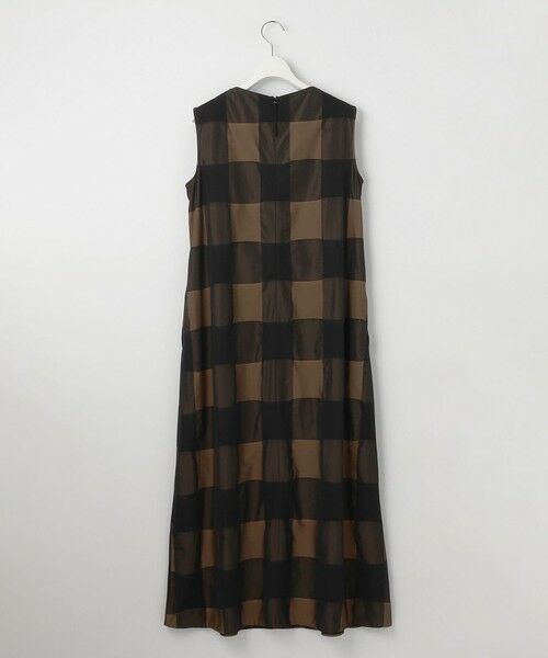 L size ONWARD(大きいサイズ) / エルサイズオンワード ロング・マキシ丈ワンピース | 【洗える】ブロンズチェックジャガード ワンピース | 詳細4