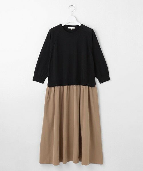 L size ONWARD(大きいサイズ) / エルサイズオンワード ロング・マキシ丈ワンピース | 【洗える】タフタコンビ ワンピース | 詳細7