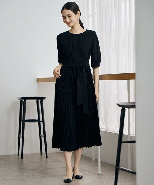 L size ONWARD(大きいサイズ) / エルサイズオンワード ロング・マキシ丈ワンピース | 【17号サイズまで展開】シフォンプリーツ ワンピース | 詳細17