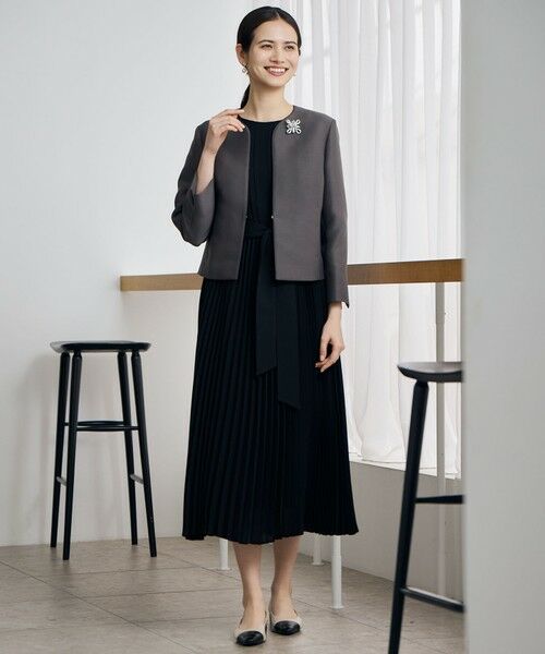 L size ONWARD(大きいサイズ) / エルサイズオンワード ロング・マキシ丈ワンピース | 【17号サイズまで展開】シフォンプリーツ ワンピース | 詳細18