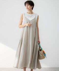 L size ONWARD(大きいサイズ) / エルサイズオンワード ロング・マキシ丈ワンピース | 【接触冷感性】フィブリルツイル キャミソールフレアワンピース