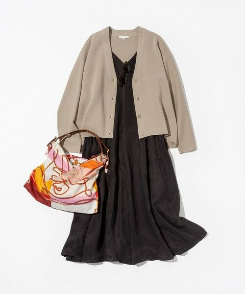 L size ONWARD(大きいサイズ) / エルサイズオンワード ロング・マキシ丈ワンピース | 【接触冷感性】フィブリルツイル キャミソールフレアワンピース | 詳細18